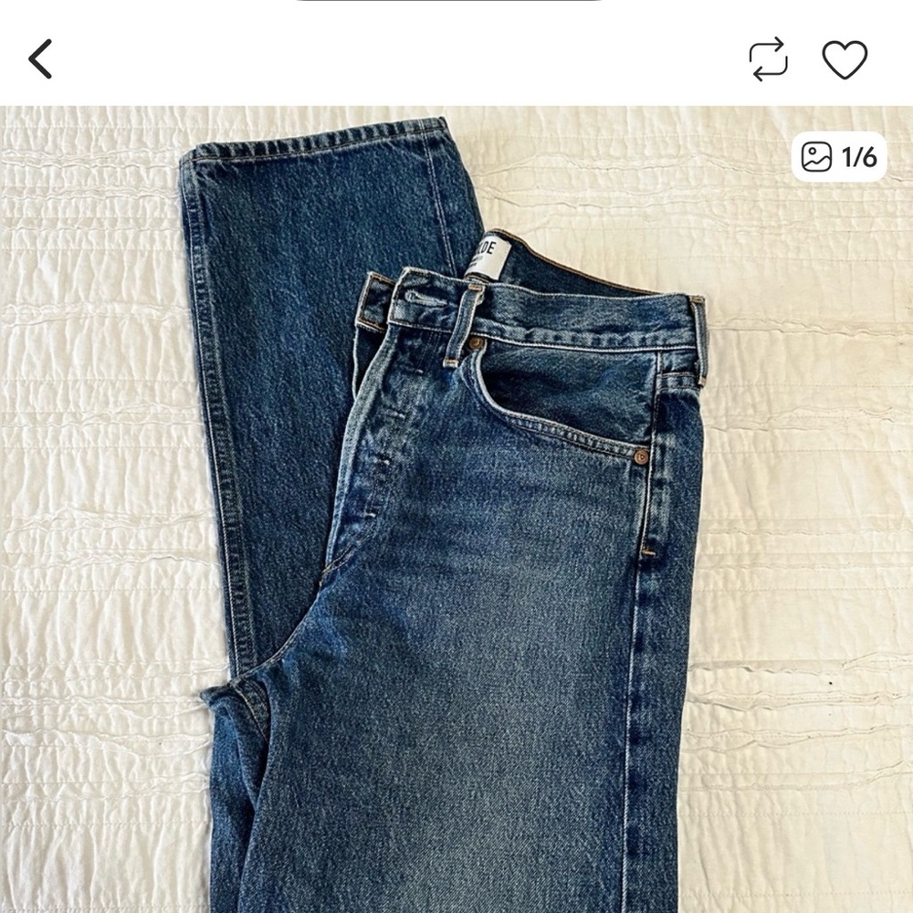 AGOLDE High Rise Women’s Jeans in Dark Blue Wash